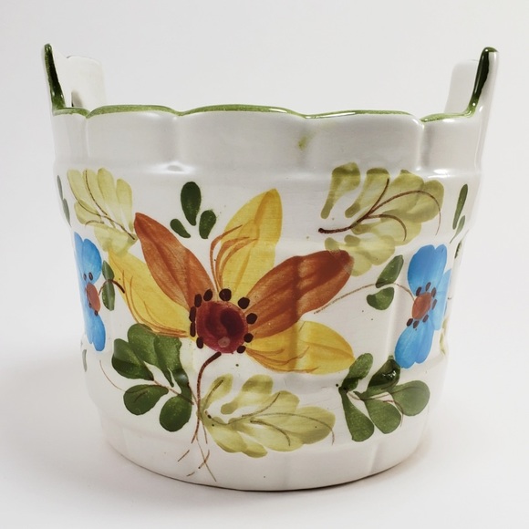 Vintage Handcrafted Hand Painted Portuguese for FTD Planter Floral Pot Container - Picture 2 of 9